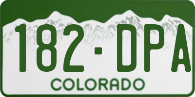 CO license plate 182DPA
