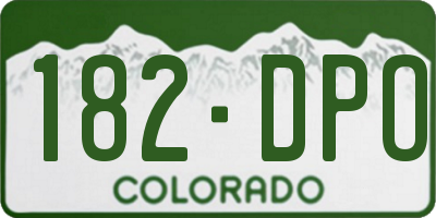 CO license plate 182DPO
