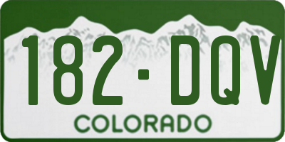 CO license plate 182DQV