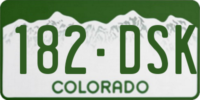CO license plate 182DSK
