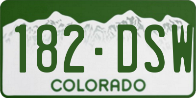 CO license plate 182DSW