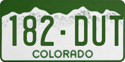 CO license plate 182DUT