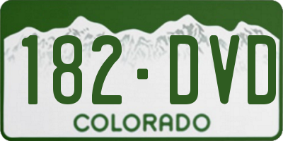 CO license plate 182DVD