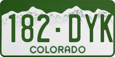 CO license plate 182DYK