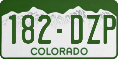 CO license plate 182DZP