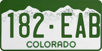 CO license plate 182EAB