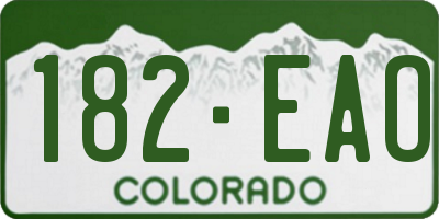 CO license plate 182EAO