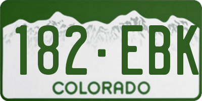CO license plate 182EBK