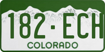 CO license plate 182ECH