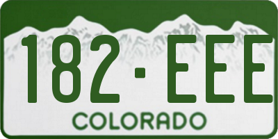 CO license plate 182EEE