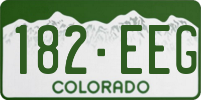 CO license plate 182EEG