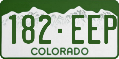 CO license plate 182EEP