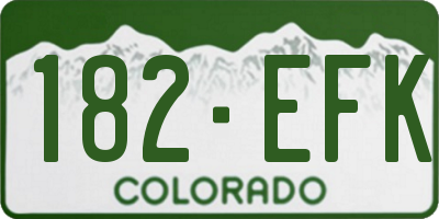 CO license plate 182EFK