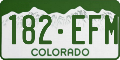 CO license plate 182EFM