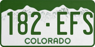 CO license plate 182EFS