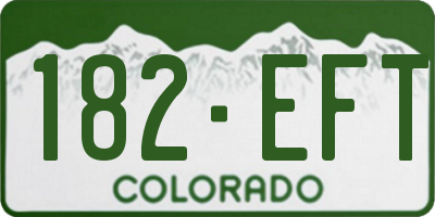 CO license plate 182EFT