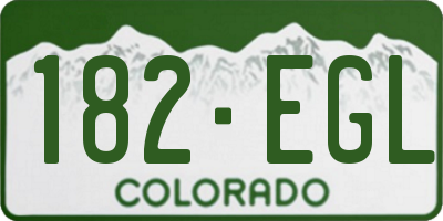 CO license plate 182EGL