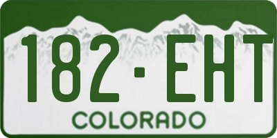 CO license plate 182EHT