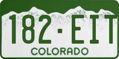 CO license plate 182EIT
