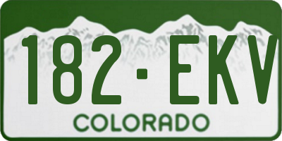 CO license plate 182EKV