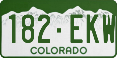 CO license plate 182EKW