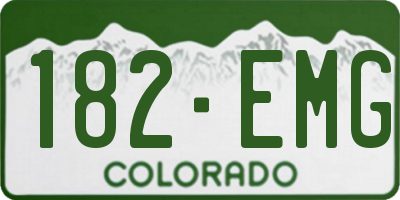CO license plate 182EMG