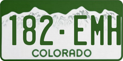 CO license plate 182EMH