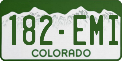 CO license plate 182EMI