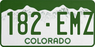 CO license plate 182EMZ