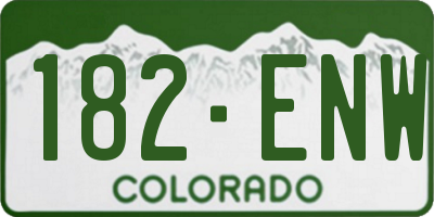 CO license plate 182ENW