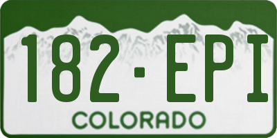 CO license plate 182EPI