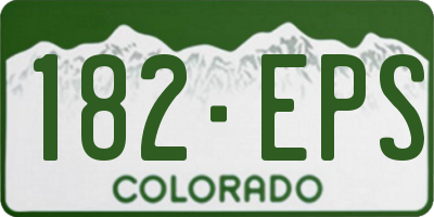 CO license plate 182EPS