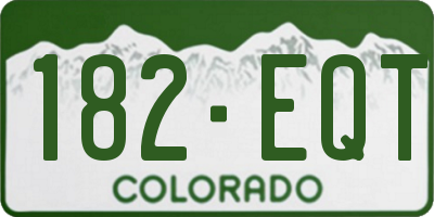 CO license plate 182EQT