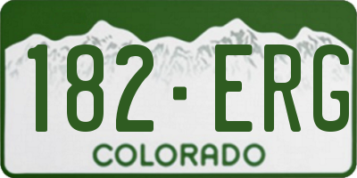 CO license plate 182ERG