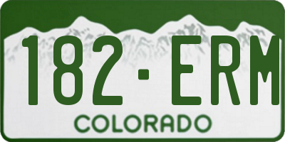 CO license plate 182ERM
