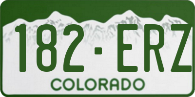 CO license plate 182ERZ