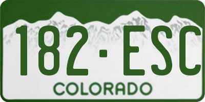 CO license plate 182ESC