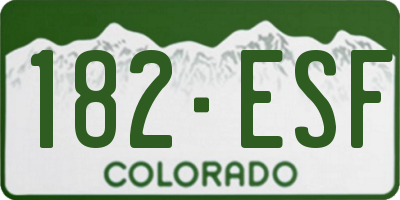 CO license plate 182ESF