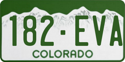 CO license plate 182EVA
