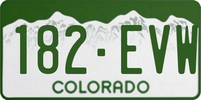 CO license plate 182EVW