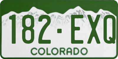 CO license plate 182EXQ