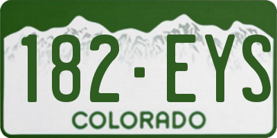 CO license plate 182EYS