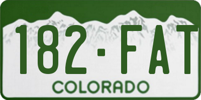 CO license plate 182FAT