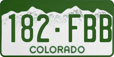 CO license plate 182FBB