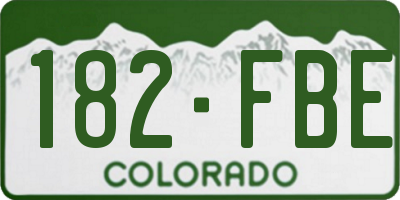 CO license plate 182FBE