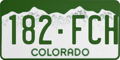 CO license plate 182FCH