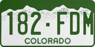 CO license plate 182FDM