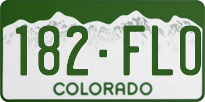 CO license plate 182FLO