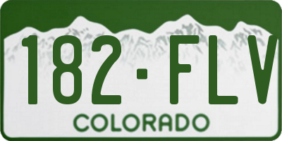 CO license plate 182FLV
