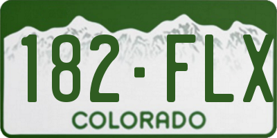 CO license plate 182FLX